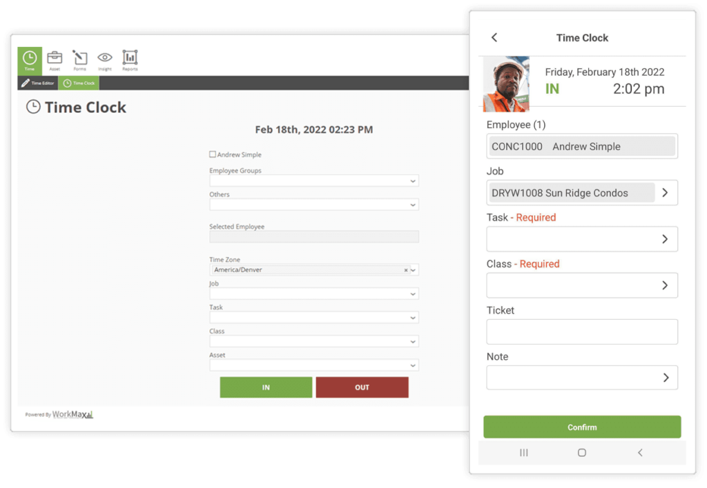 Workmax Symbol Construction Time Tracking Software for Contractors | WorkMax TIME